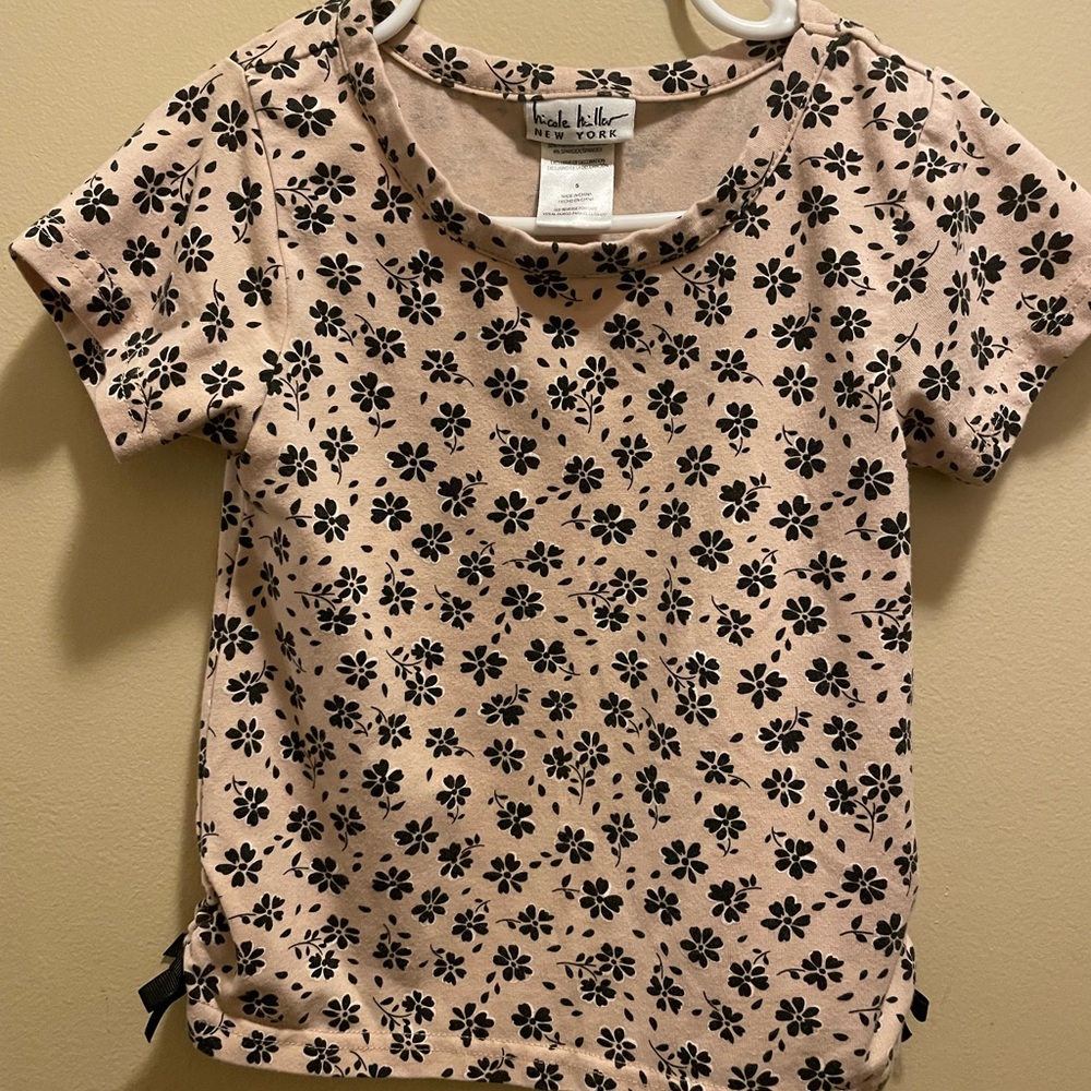 Pink Chicken Kids Floral Top - Pink and Black